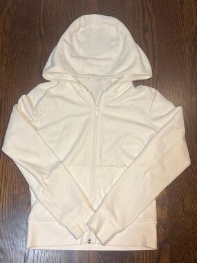 Aritzia Sunday Best white zip up hoodie